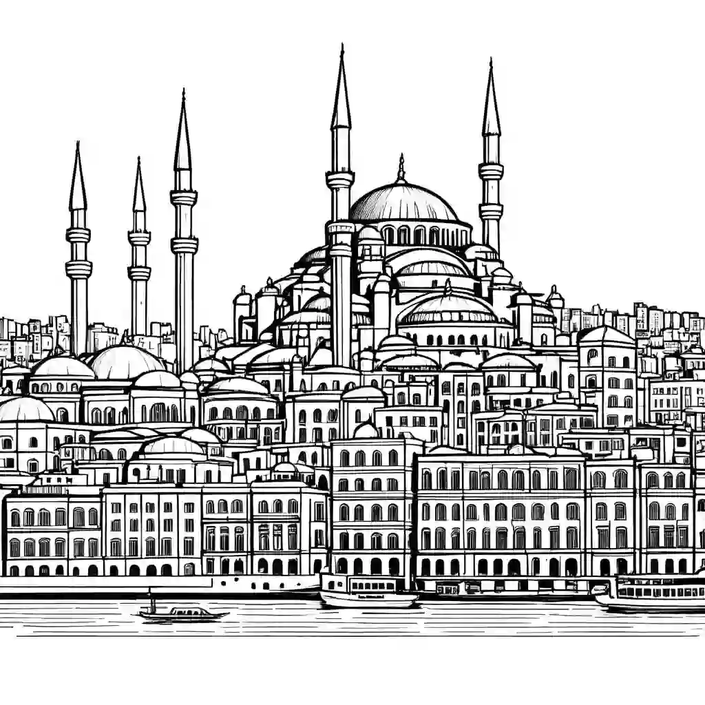 Istanbul Cityscape coloring pages